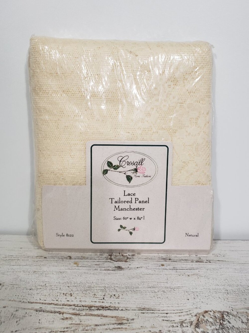 NIP  Vintage Croscill  Cream Lace Tailored Panel (1 panel ) Manchester  60 X 84